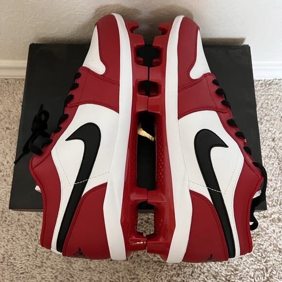 Nike Air Jordan 1 Retro MCS Low Chicago Red Baseball Cleats CJ8524-611 Sz 14 New